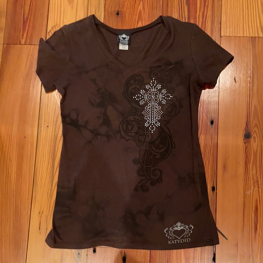 Brown and Black Soft T-shirt - L (M for loose fit)